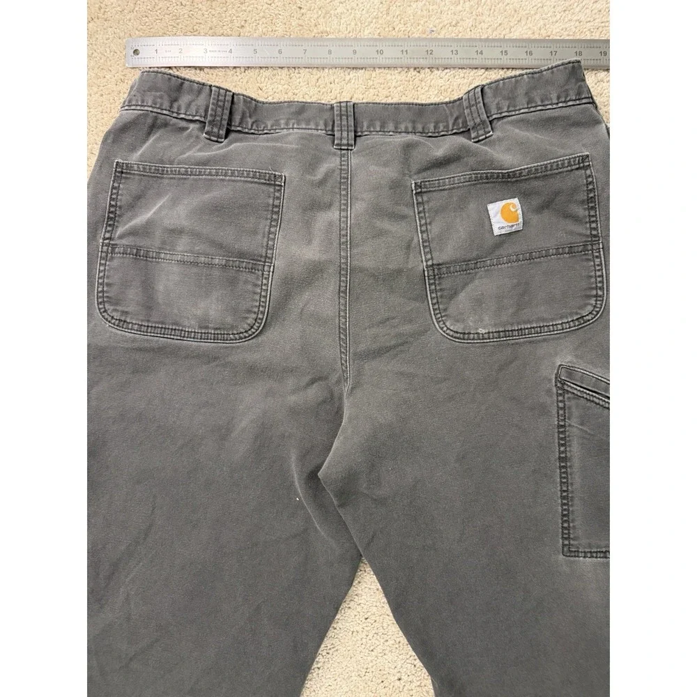 Carhartt‎ Relaxed Fit Gray Rugged Flex Canvas Work Pants W38 L34